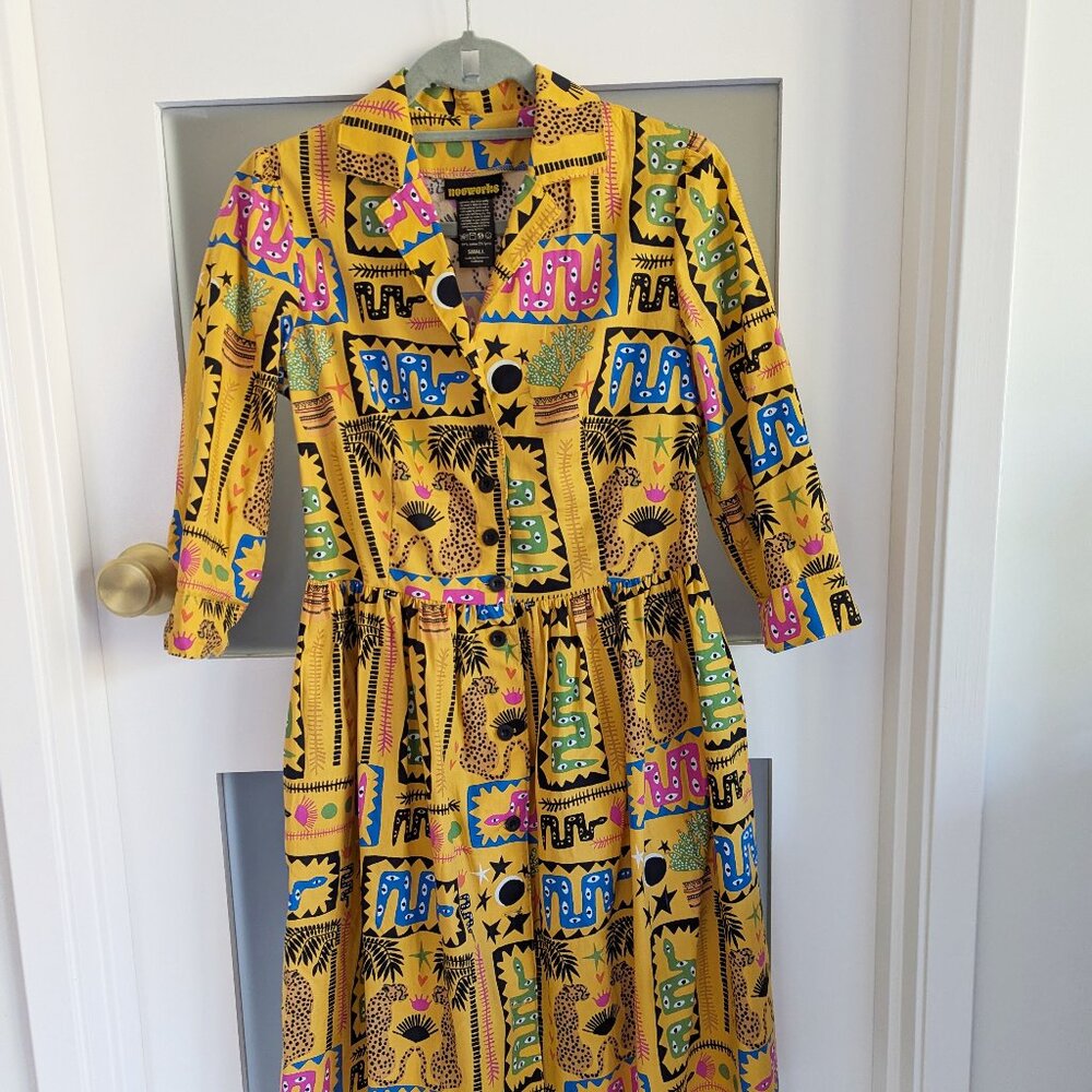 Nooworks Vintage Style Betty Dress in Desert Disaster Print, Size Small